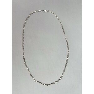 Sterling Silver Han Italy Twisted Rope‎ Necklace 30"